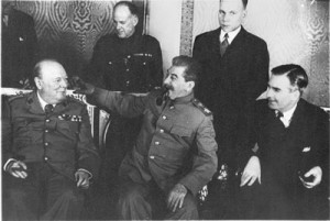 Визит премьер-министра Великобритании У. Черчилля в Москву. На приеме в Кремле. Октябрь 1944 г